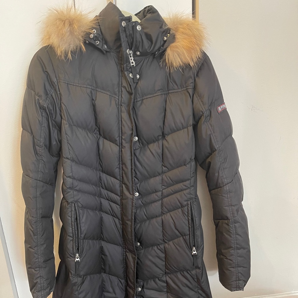 Bogner Fire & Ice Black Long Jacket with Fur